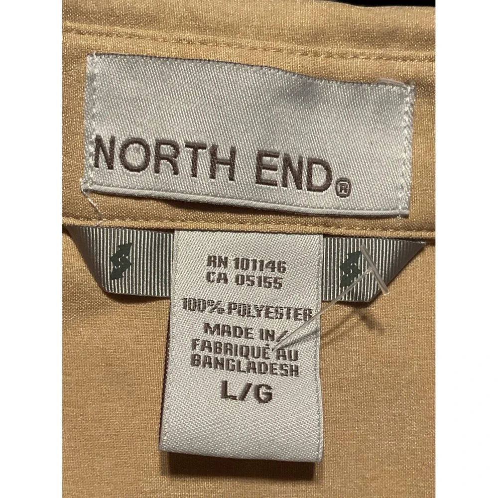 North End Mens Performance Long Sleeve Shirt‎ Stone Tan 87045 Moisture Wicking L